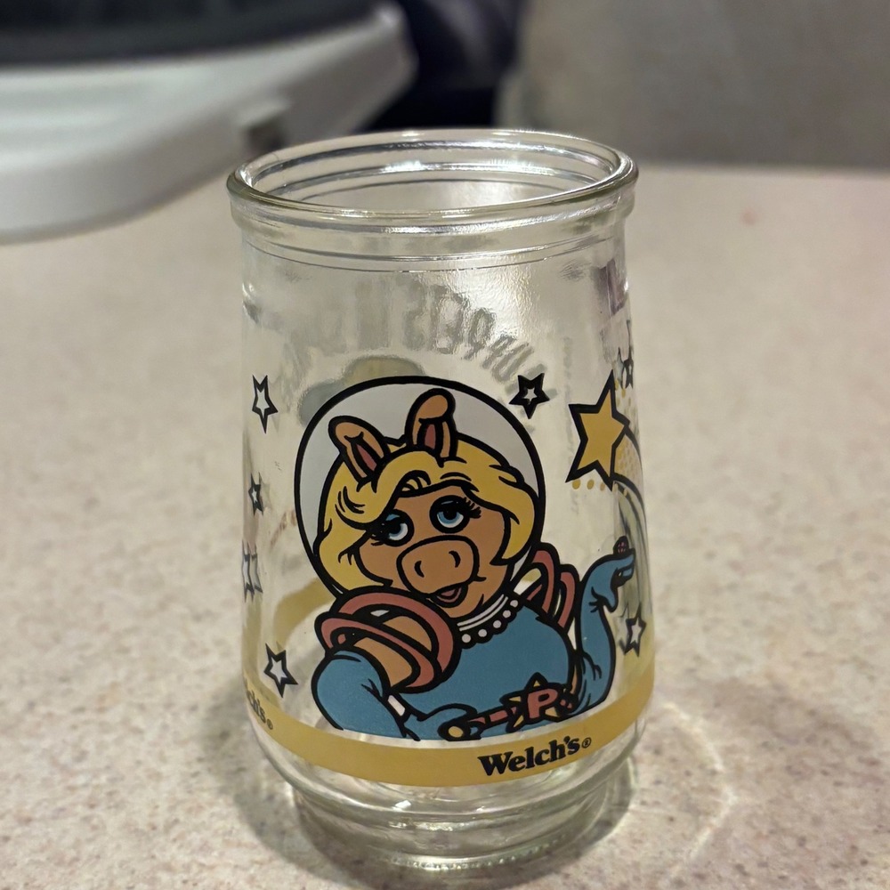 Vintage 1998 Welch's Muppets In Space Jelly Jar Miss Piggy A Shining Star #2